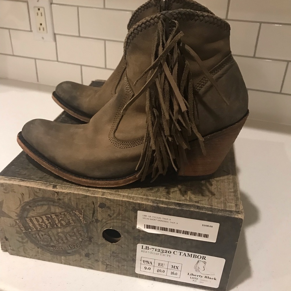 Liberty Black Leather Booties